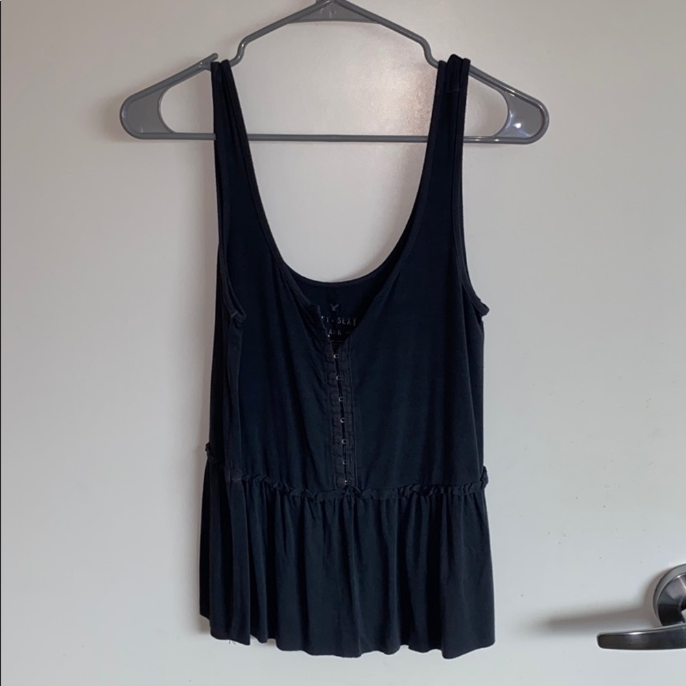 AE Charcoal colored tank top.